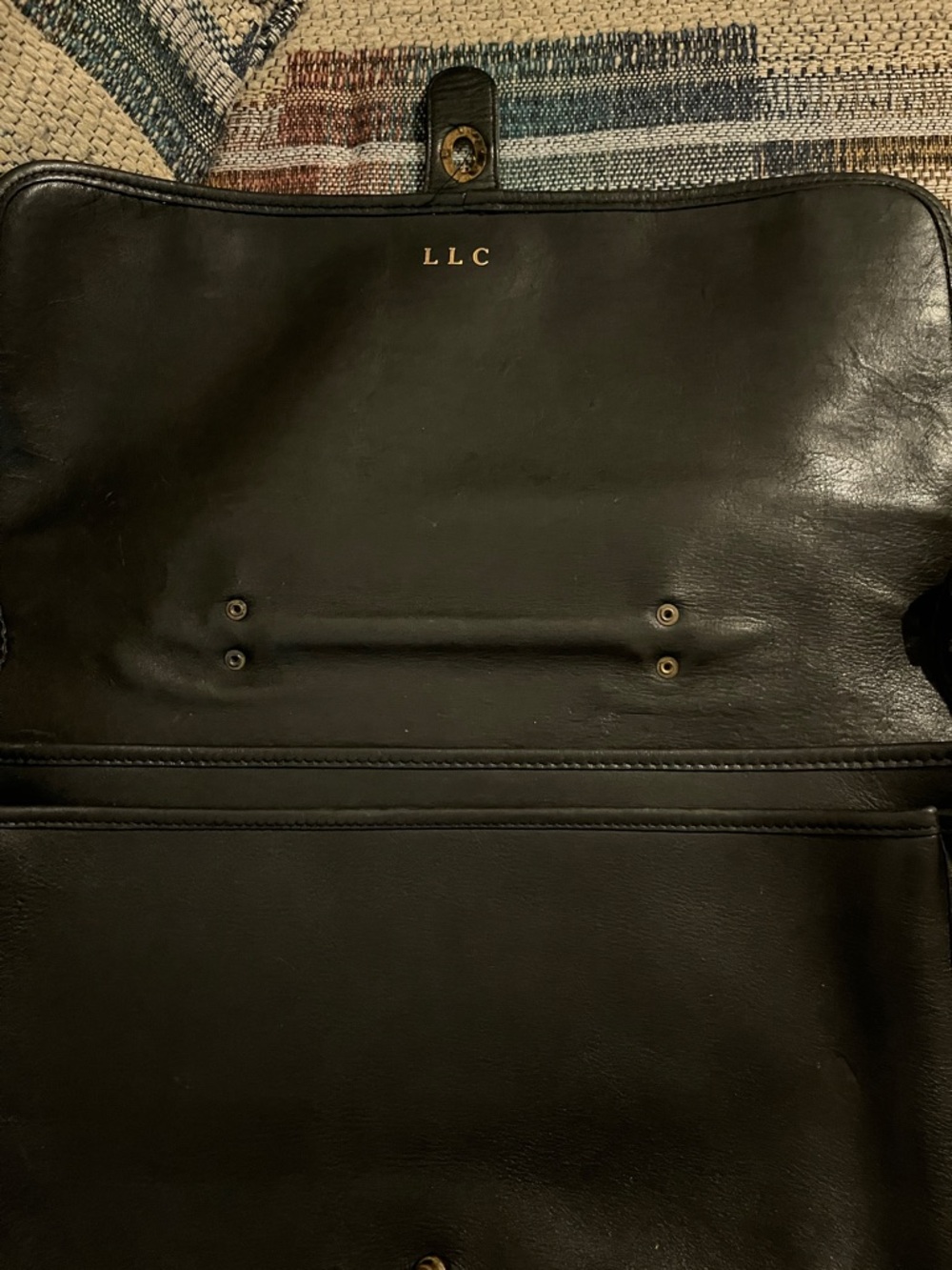 Coach Black Leather Laptop Briefcase with Gold Turnlock PREOWNED - Picture 8 of 15